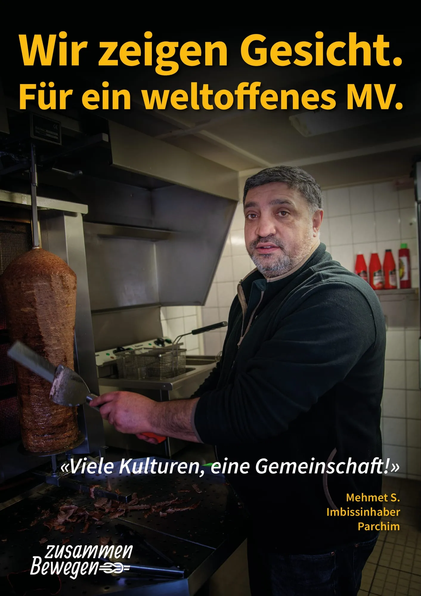 Plakat: «Viele Kulturen, eine Gemeinschaft!» — Parchim