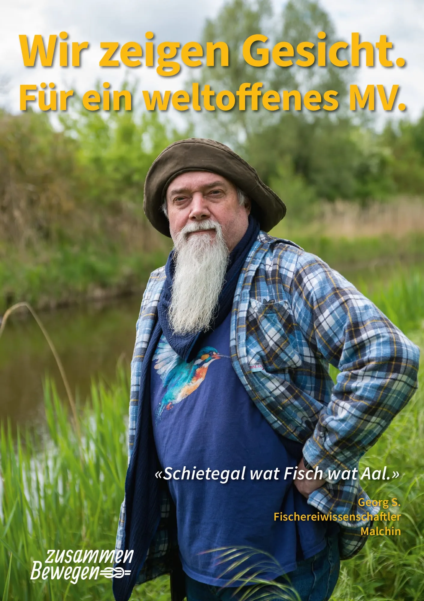 Plakat: «Schietegal wat Fisch wat Aal.» — Malchin
