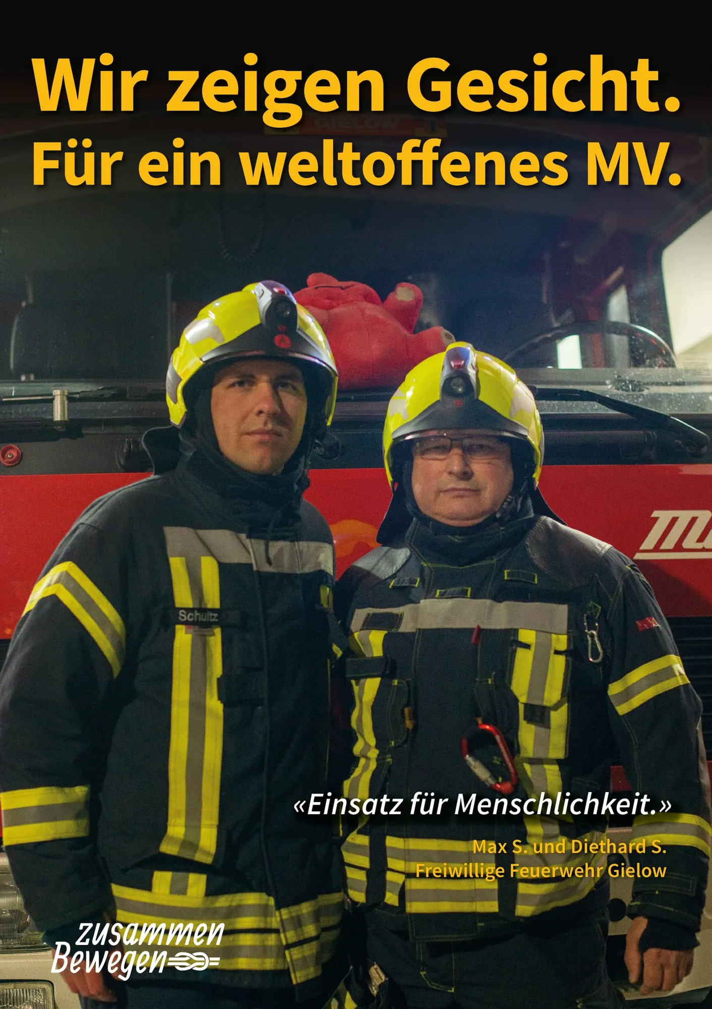Plakat: «Einsatz für Menschlichkeit.» — Gielow