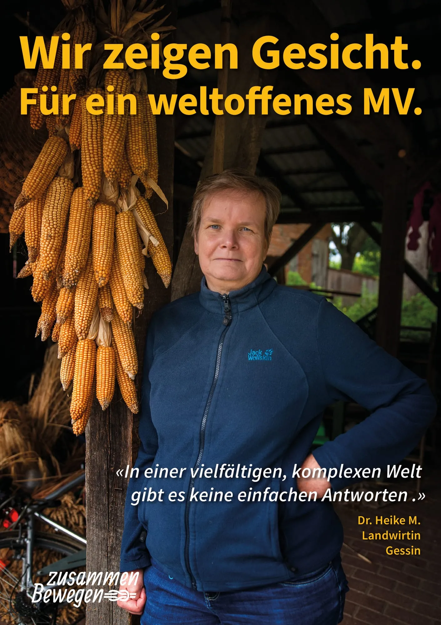 Plakat: «In einer vielfältigen, komplexen Welt gibt es keine einfachen Antworten.» — Gessin