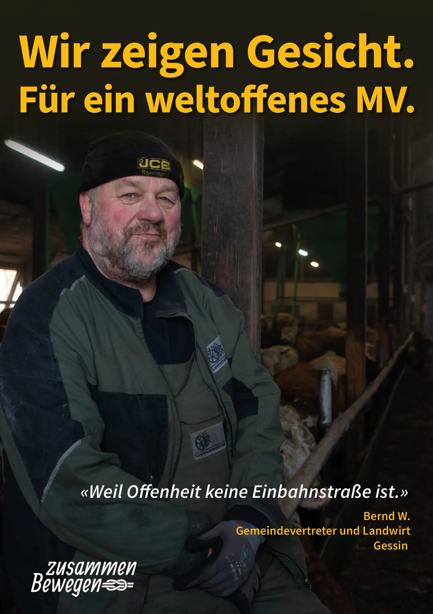 Plakat: «Weil Offenheit keine Einbahnstraße ist.» — Gessin