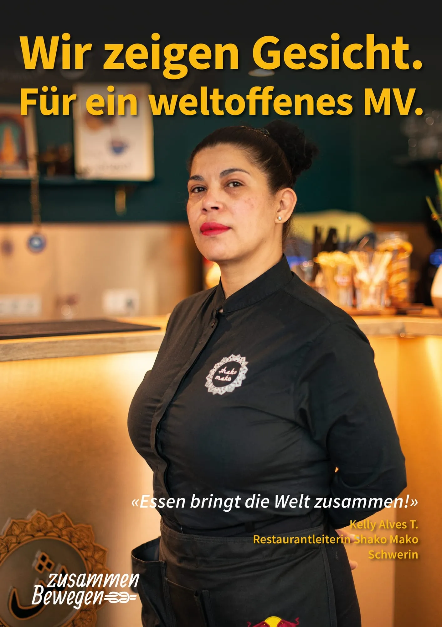 Plakat: «Essen bringt die Welt zusammen!» — Schwerin