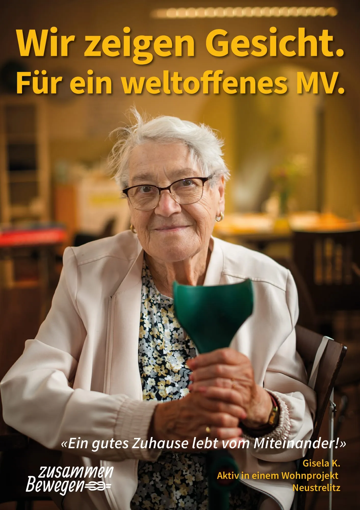 Plakat: «Ein gutes Zuhause lebt vom Miteinander!» — Neustrelitz