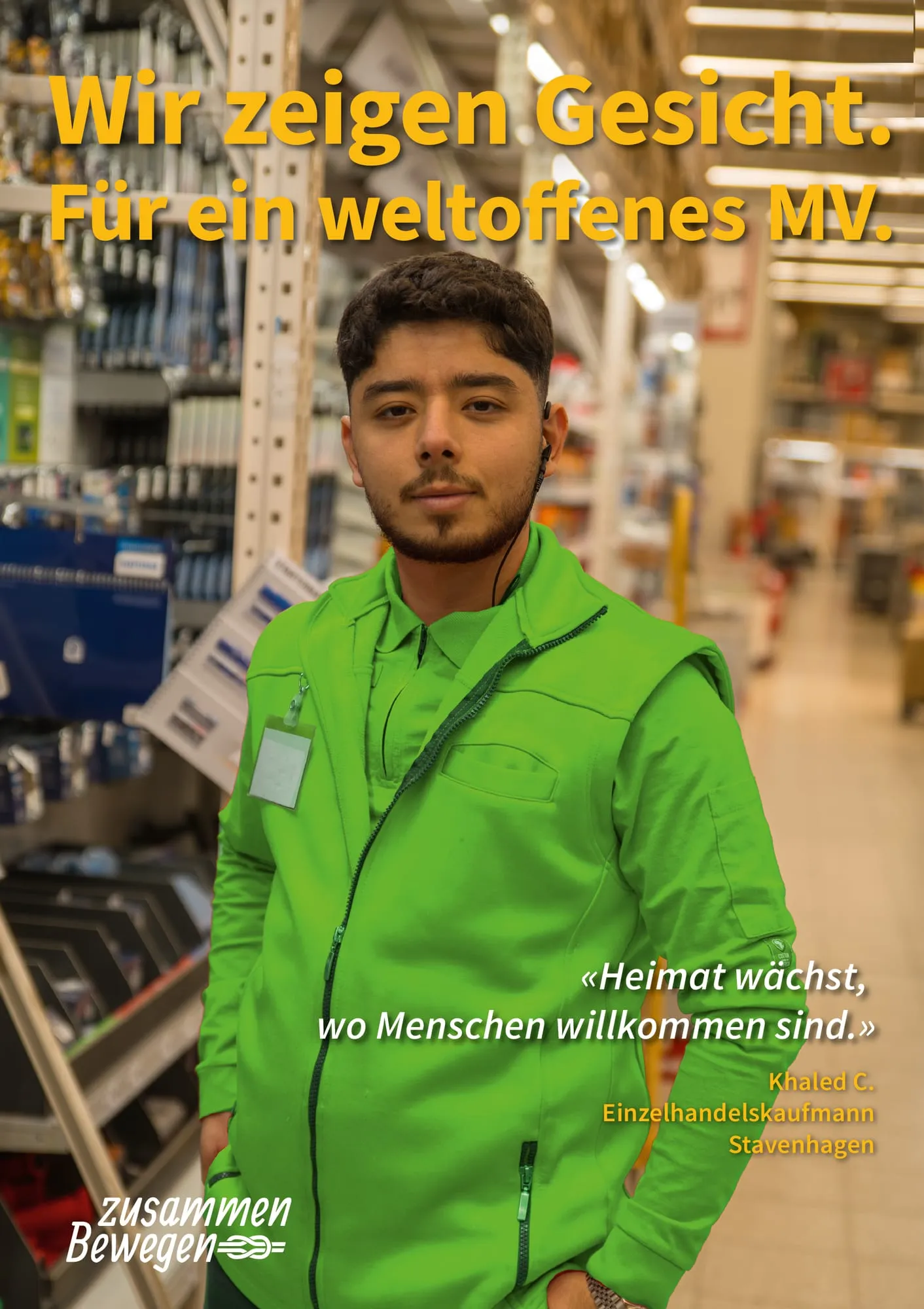 Plakat: «Heimat wächst, wo Menschen willkommen sind.» — Stavenhagen