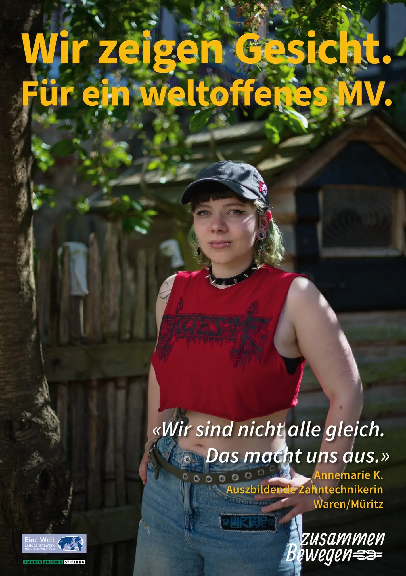Plakat: «Wir sind nicht alle gleich. Das macht uns aus.» — Waren/Müritz